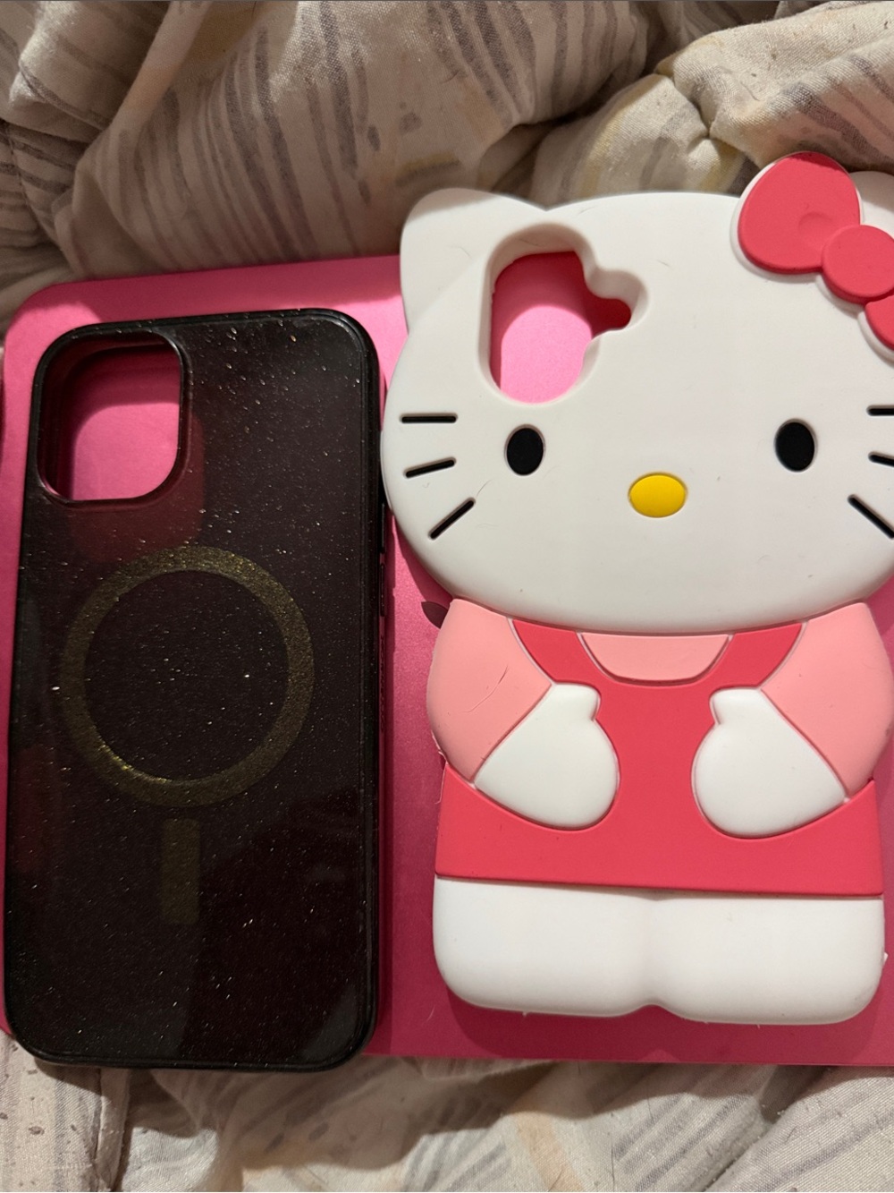 Hello Kitty Pink and White 3D Silicone Phone Case with Bow